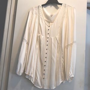 Knox Rose XL Cream Long Sleeve Top NWOT